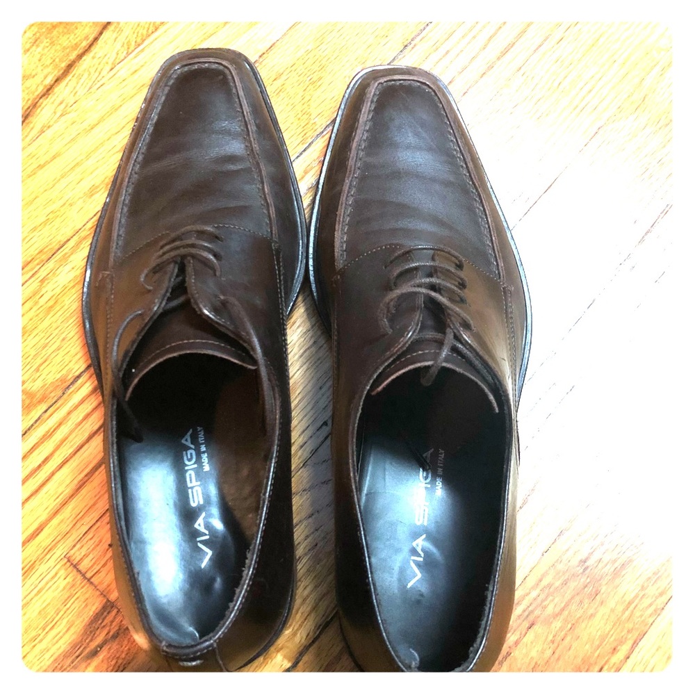 Italian Via Spiga leather men’s shoes. Size 10